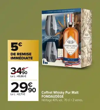 Carrefour FONDAUDÈGE Coffret Whisky Pur Malt offre