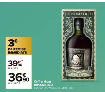 Carrefour DIPLOMATICO Coffret rhum offre