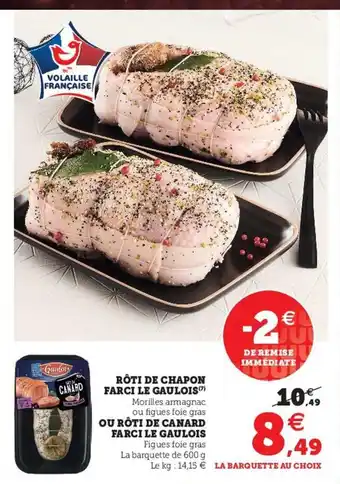 Super U Roti De Chapon Farci Les Gaulois offre