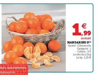 Super U Mandarine U offre