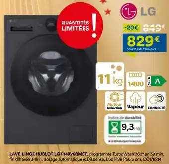 BUT Lave-linge hublot lg f14x76bmst offre