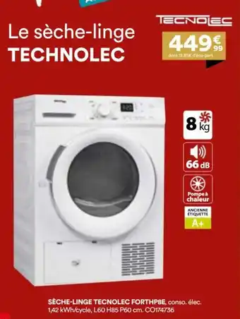 BUT Sèche-linge tecnolec forthp8 offre