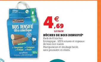 Super U Buches De Bois Densifié offre