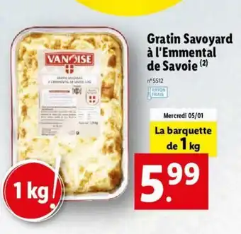 Lidl Gratin Savoyard A L'Emmental De Savoie offre