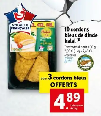 Lidl 10 Cordonds Bleus De Dinde Halal offre