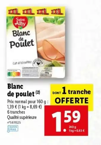 Lidl Blanc De Poulet offre
