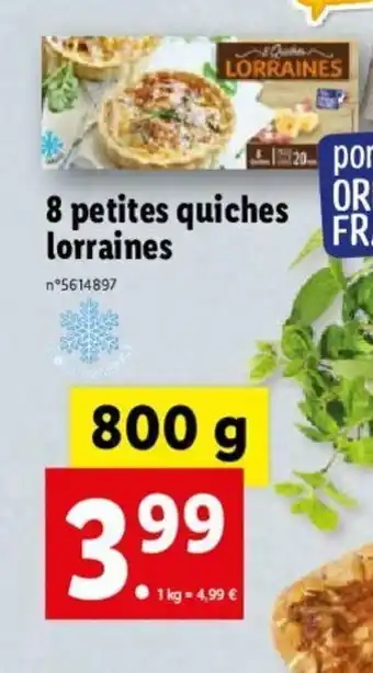 Lidl 8 Petites Quiches Lorraines offre