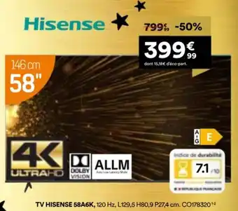 BUT Tv hisense 58a6k offre