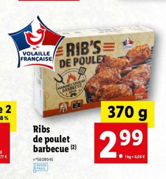 Promo Ribs De Poulet Barbecue chez Lidl