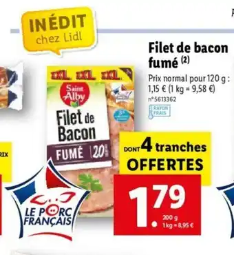 Lidl Filet De Bacon Fumé offre