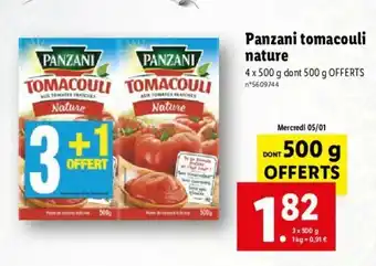 Lidl Panzami Tomacouli Nature offre