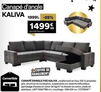 BUT Canapé d'angle fixe kaliva offre