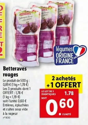 Lidl Betteraves Rouges offre