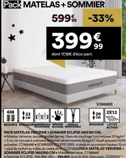 BUT Pack matelas verveine + sommier eclipse offre