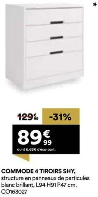 BUT Commode 4 tiroirs shy offre