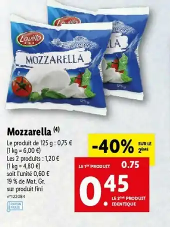 Lidl Mozzarella offre