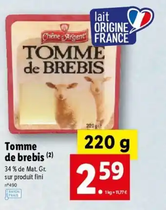 Lidl Tomme De Brebis offre