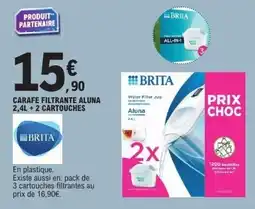 E.Leclerc Carafe filtrante aluna + 2 cartouches offre