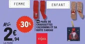 E.Leclerc 10 paire dechaussettes cocooning et sa boîte cadeau offre