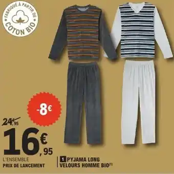 E.Leclerc Pyjama long velours homme bio offre