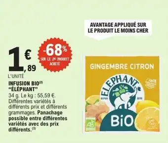 E.Leclerc Infusion bio éléphant offre