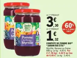 E.Leclerc Compote de pomme bio jardin bio étic offre