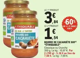 E.Leclerc Beurre de cacahuète bio éthiquable offre