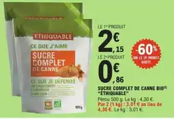 E.Leclerc Sucre complet de canne bio éthiquable offre