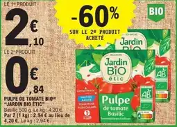 E.Leclerc Pulpe de tomate bio jardin bio étic offre
