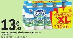 E.Leclerc Lait uht demi écrémé format xl bio lactel offre