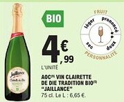 E.Leclerc Aoc vin clairette de die tradition bio jaillance offre