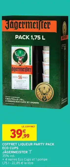 Intermarché Express Coffret liqueur party pack eco cups jägermeister offre