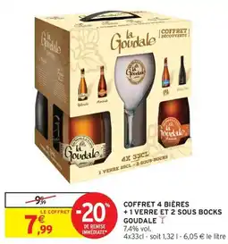 Intermarché Express Coffret 4 bières + 1 verre et 2 sous bocks goudale offre