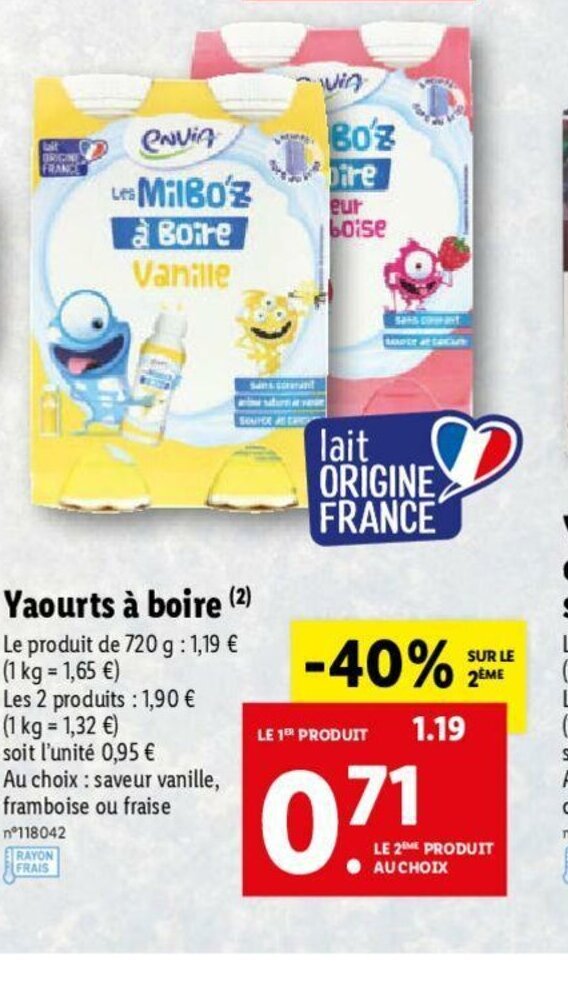 Promo Yaourt A Boire chez Lidl