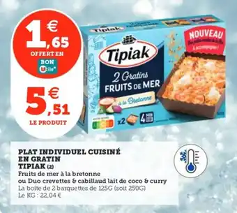 Utile Plat individuel cuisiné en gratin tipiak offre