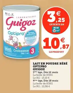Utile Lait en poudre bébé optipro guigoz offre