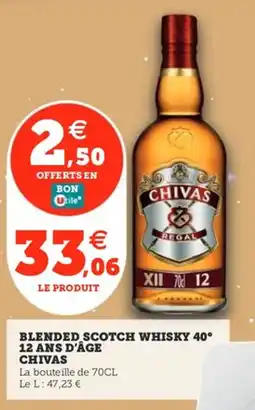 Utile Blended scotch whisky 40° 12 ans d'age chivas offre