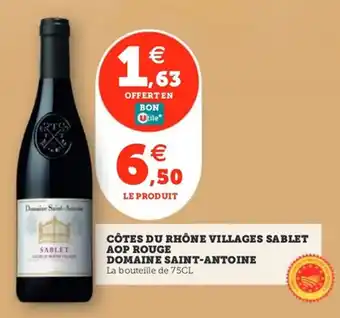 Utile Côtes du rhône villages sablet aop rouge domaine saint-antoine offre