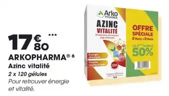Aprium Pharmacie Arkopharma azinc vitalité offre