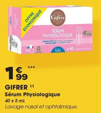 Aprium Pharmacie Gifrer sérum physiologique offre