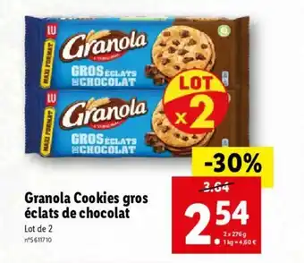 Lidl Granola Cookies Gros éclats De Chocolat offre