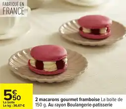 Carrefour 2 macarons gourmet framboise offre
