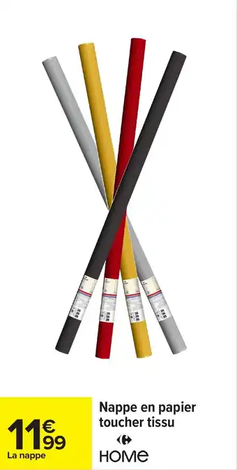 Carrefour Nappe en papier toucher tissu offre