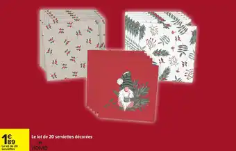 Carrefour Le lot de 20 serviettes home offre