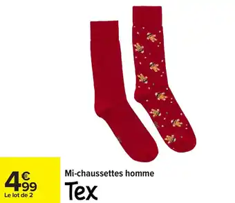 Carrefour Mi-chaussettes homme tex offre