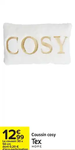 Carrefour Coussin cosy tex home offre