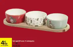 Carrefour Set apéritif avec 3 ramequins home offre
