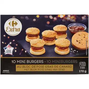 Carrefour Carrefour extra 10 mini burgers surgelés offre