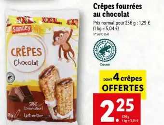 Lidl Crépes Fourrées Au Chocolat offre