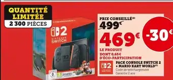 Hyper U Nintendo pack console switch 2 + mario kart world offre